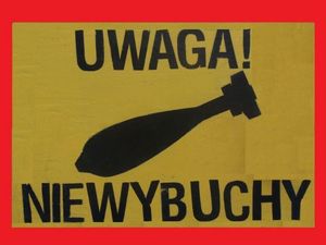 Uwaga niewybuch - tablica