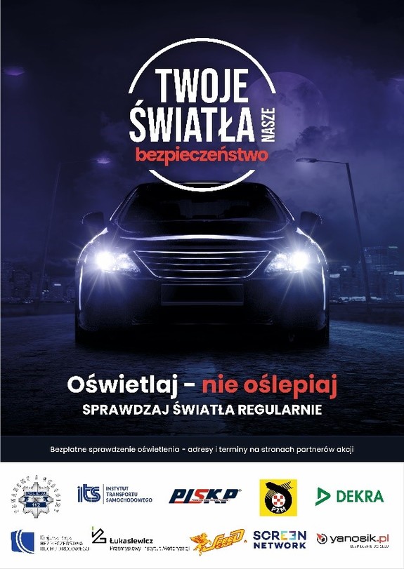 Plakat kampanii - Twoje światła - Nasze Bezpieczeństwo