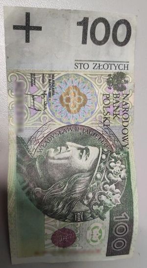 Fałszywy banknot 100 zł