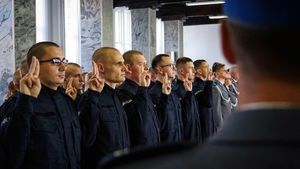 Policjanci podczas przysięgi
