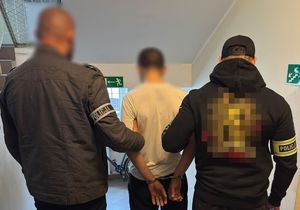 Kryminalni prowadzą zatrzymanego