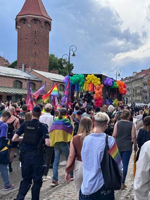 Policjanci zabezpieczają marsz