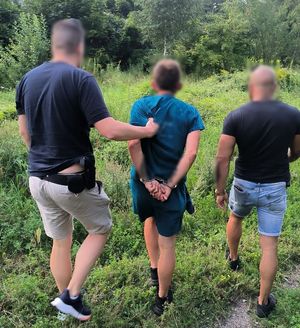 Kryminalni prowadzą zatrzymanego