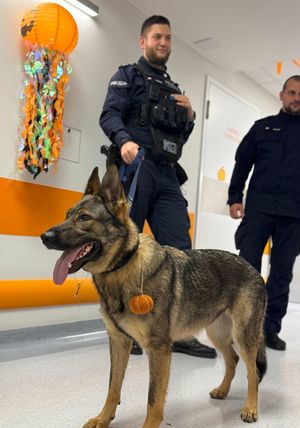 Policjanci na spotkaniu z dziećmi w szpitalu