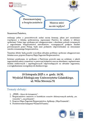 Plakat - zaproszenie na debatę
