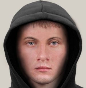 Portret pamięciowy mężczyzny w kapturze