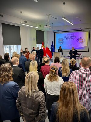 Spotkanie komendanta miejskiego z pracownikami