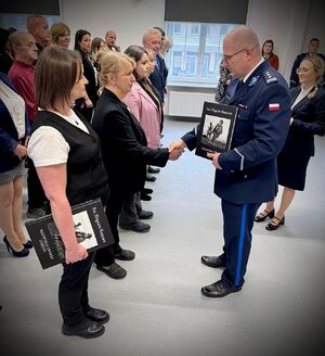 Spotkanie komendanta miejskiego z pracownikami