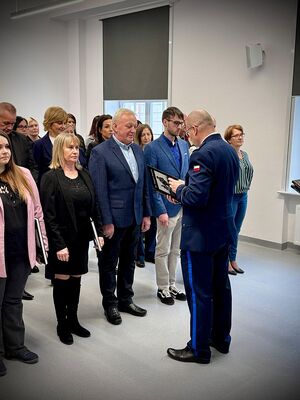 Spotkanie komendanta miejskiego z pracownikami