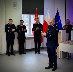 Spotkanie komendanta miejskiego z pracownikami